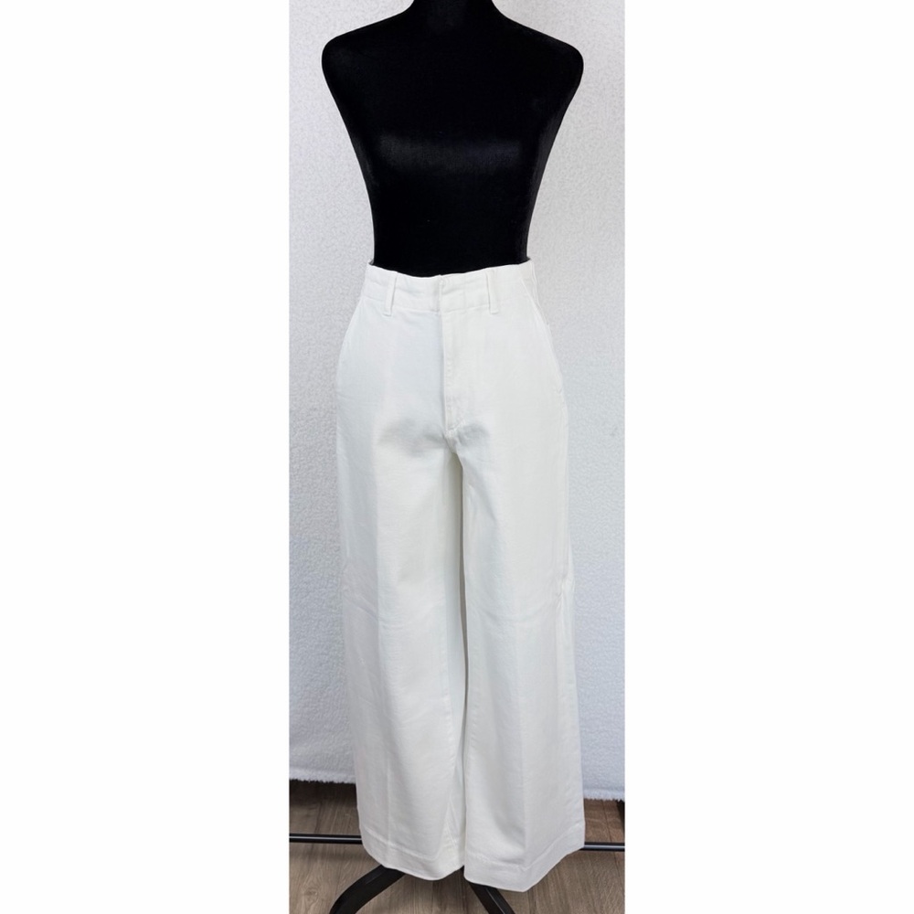 UNIQLO • White Wide-Leg High-Rise Trouser Style Jeans, XS - Picture 2 of 12